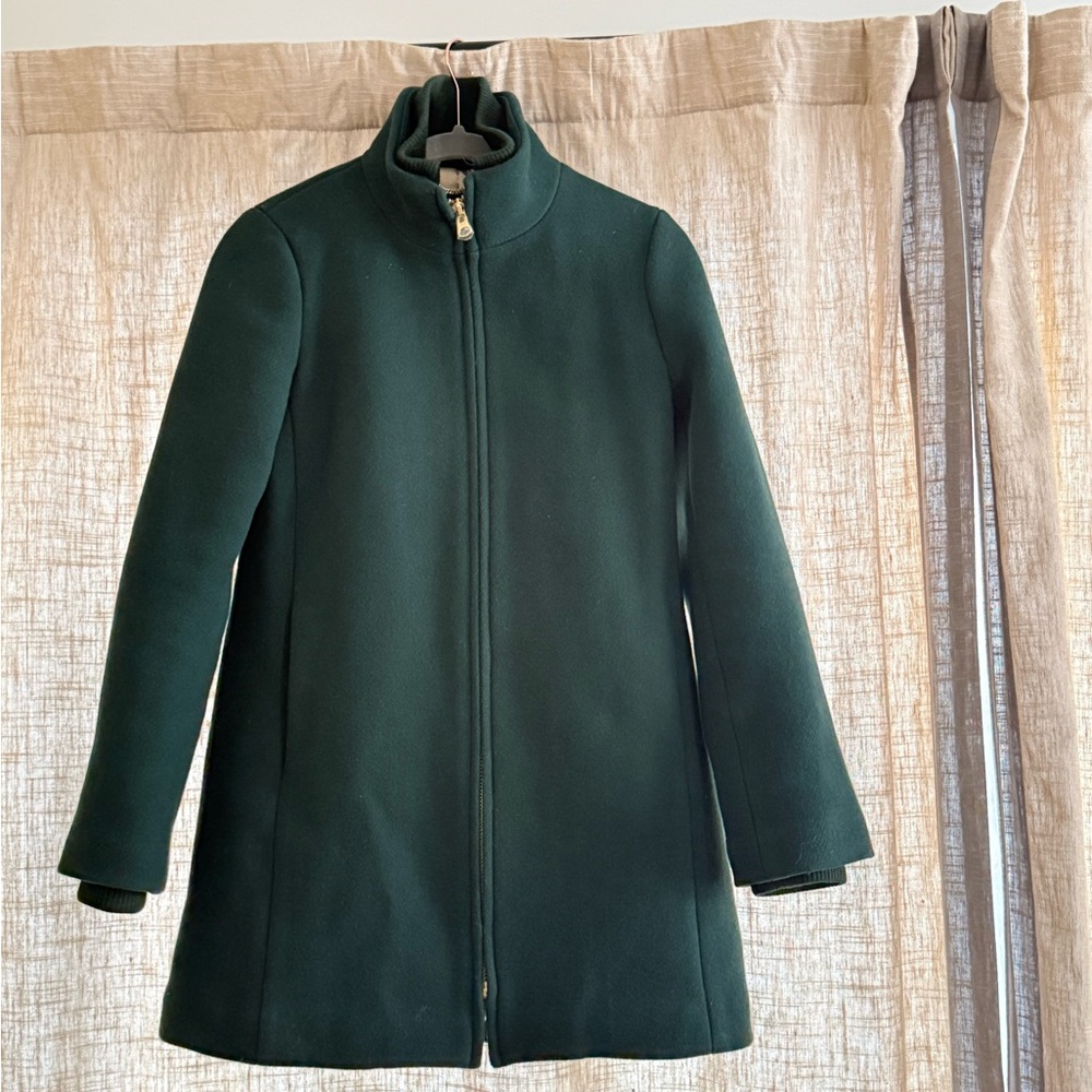 J. Crew Dark Green Wool Coat
